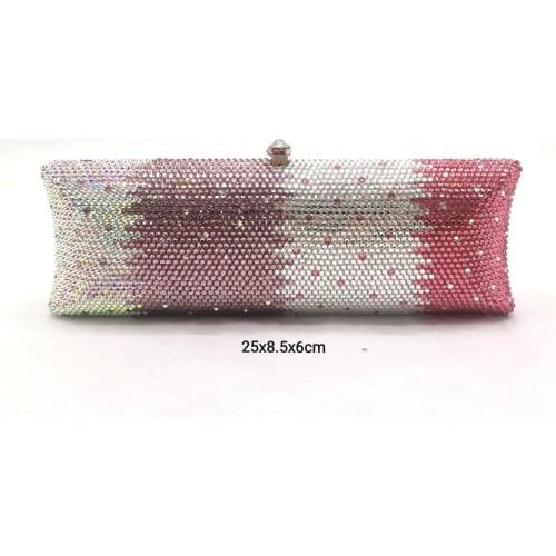 XIYUAN Luxury Wedding Top-Handle Clutch Bag For Women Diamond Rhinestone Clutch Purse Bridal Party Lady Evening Party Minaudiere