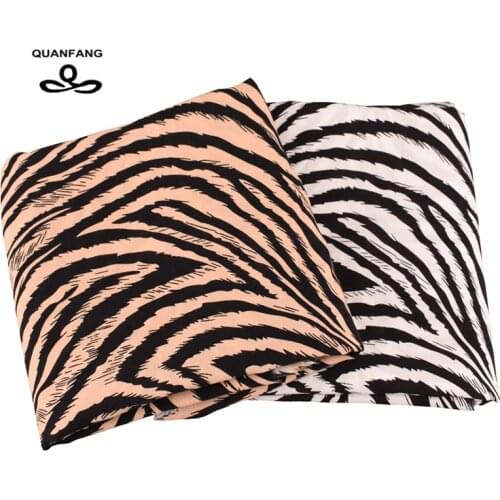 QUANFANG Zebra Pattern Series Printing Cotton Poplin Fabric For Patchwork DIY Sewing Cloth Doll Sheet Dress Shirt Material