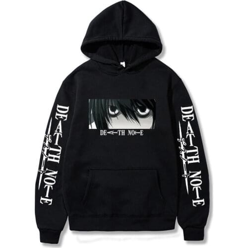 Death Note Hoodie Anime Kira L Lawliet Eyes Graphic Harajuku Men/Women Pullover Sweatshirt Long Sleeve Oversized Couple Hoody