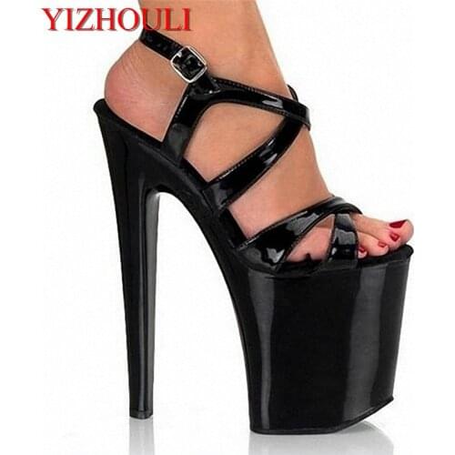 8 inch high heel shoes sexy for women pole dancing strappy sandals 20cm clubbing high heels Dance Shoes