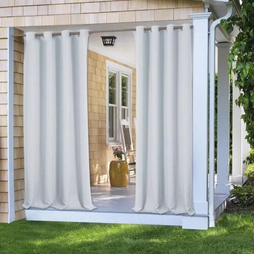 CDIY 100% Outdoor Curtain Drape Blackout Light Blocking Fade Resistant with Garden Front Gazebo Rust-Proof for Porch&Beach&Patio