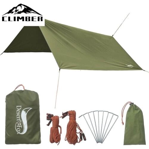 【New store 】 3x3m Camping Waterproof Tarp Tent Hammock Tarp Rain Fly Picnic Mat with Carry Bag Outdoor Awning Beach Shelter