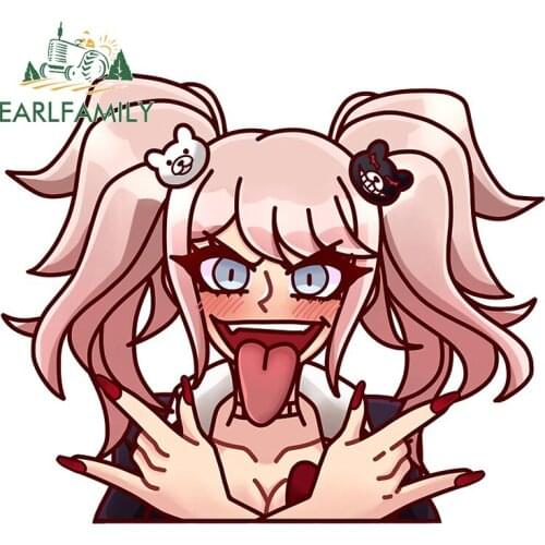 EARLFAMILY 13cm x 11cm for Junko Enoshima Funny Car Stickers Air Conditioner Creative Decal Waterproof ScratchProof DIY Graphics