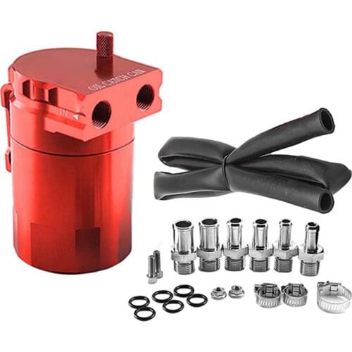 Car Modification Parts Aluminum Alloy Oil Can Breathable Oil Can Universal Oil Catch Can Car Reservoir Tank Breather Filter Kit