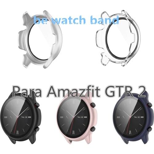 Tempered Glass Integrated Protective Case Cover For Huami Amazfit GTR2 ESIM/GTR2/GTR 2e Watch Colorful Protection Accessories