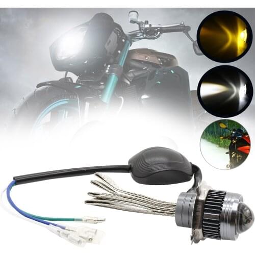 1pcs H4 HB3 Led Motorcycle Headlight Bulb 3000LM 6000K White Yellow Hi/Lo Beam Light H4 Led Motorcycle Lights Headlight