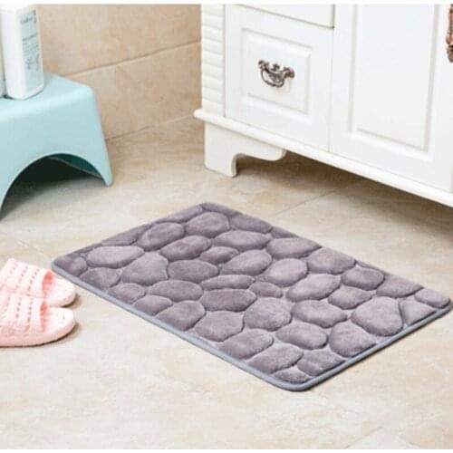 1Pc Bath Rug Coral Fleece Bathroom Kit Memory Foam Mat Pattern Bathroom Non-slip Absorbent Soft Mats Mattress Set