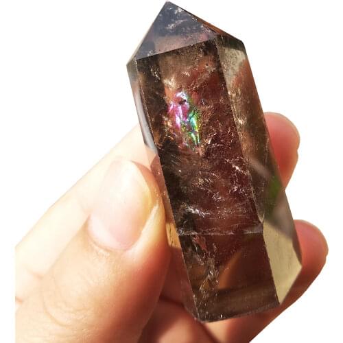 1pcs Natural smokey Quartz Wand Point Healing Stones for Ornaments Home Decor Gift