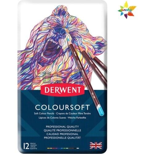 12 color 0701026 Derwent Coloursoft oily color pencils Soft core color pencil still life landscape painting figure with color