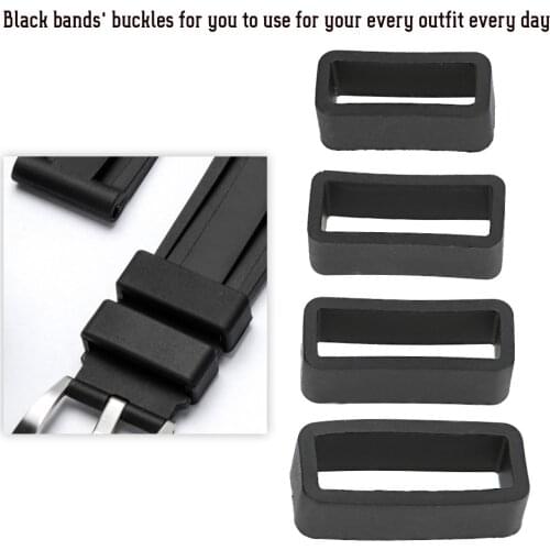4pcs Silicone Watchband Buckle Keeper Replacement Accessory Wristwatch Watch Strap Safety Buckle Loop for SWATCH 16 18 20 22mm