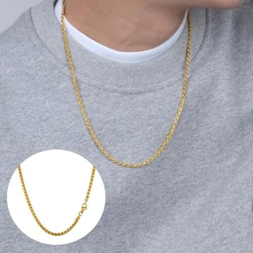 50% Dropshipping!!60cm Necklace All-match Jewelry Accessories Golden Color Unisex Keel Chain Necklace Birthday Gift