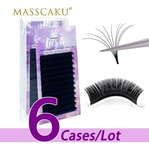 6case/lot Free shipping easy fan lashes austomatic flowering fast fan self-making fans volume lashes aoto fan eyelash extension