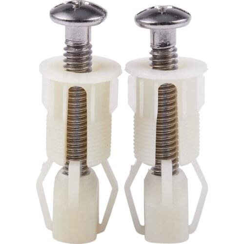 Promotion! 2pcs DIY Plastic Toilet Seat Screws Fixings Fit Toilet Seats Hinges Repair Tools Type&Size:4# 38Mmx5mm