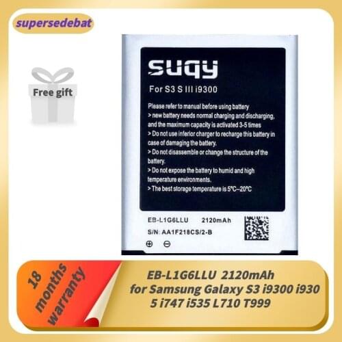 Supersedebat EB-L1G6LLU Battery for Samsung Galaxy S3 I9300 I9305 I747 I535 L710 T999 Batterie Bateria for Samsung S3 Batteries