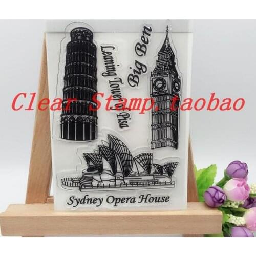 DIY Scrapbooking Albums Sydney Opera House Rubber Stamp Big Ben Album PDA Lights Seal Transparent Seal Leaning Tower Pisa Stamps