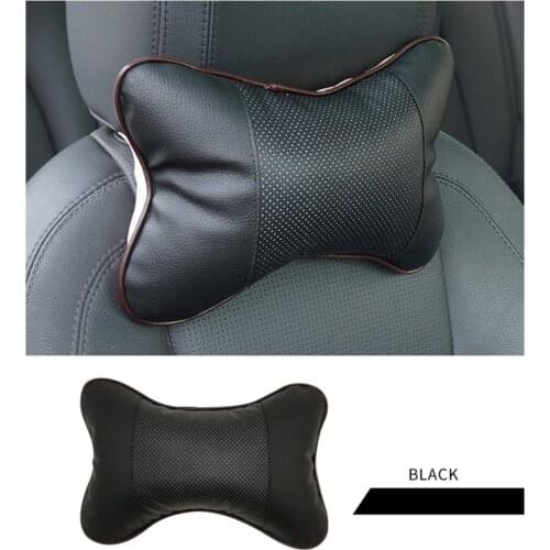 Car Home Dual-Use Denny Leather Headrest Car Interior Bone Neck Pillow Car Seat Breathable Massage Pillow