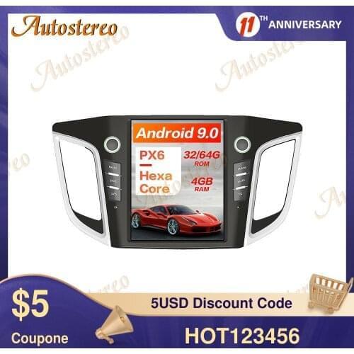 Android 9.0 PX6 4GB Car GPS Navigation For Hyundai IX25/Creta Stereo Headunit Multimedia Player Auto Radio Tape Recorder Carplay
