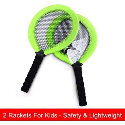 Safety Cloth Badminton Tennis Racket Kids Sport Toy Children Toys 3-8 Years Outdoor Games (2 Rackets 2 badminton 1 tennis ball)