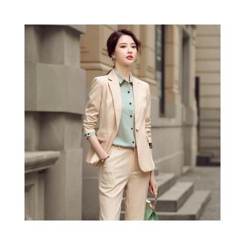 Женские брючные костюмы в клетку C xin OO er L China At AliExpress