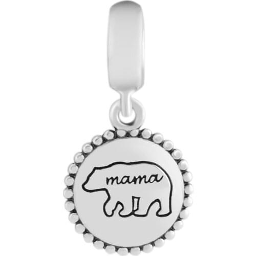 CKK Silver 925 Jewelry Fits Pandora Bracelets Mama Bear Dangle Charm Fashion Beads Original Sterling Silver Making