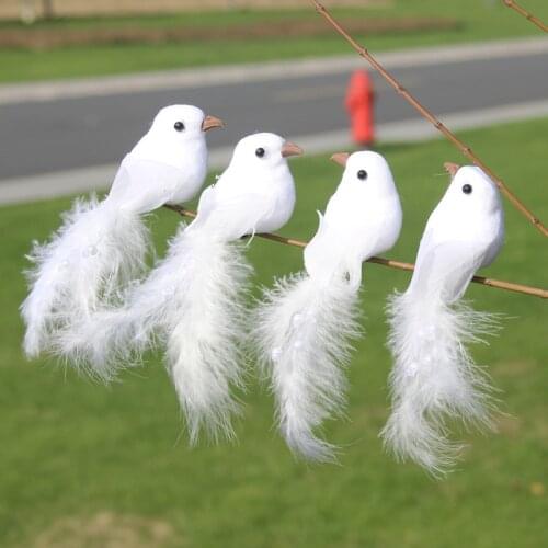 Decorative Fake Doves White Artificial Foam Feather Wedding Ornament Home Craft Table Decor Bird Toy Wedding Decor