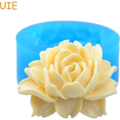 HYL047U 41.9mm 3D Rose Flower Silicone Push Mold - Fondant, Sugarcraft, Cake Topper, Gum Paste, Cabochon Candy, Resin, Food Safe