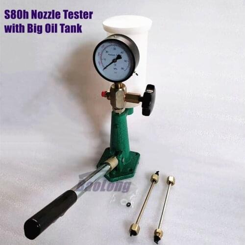 S80h Diesel Injector Nozzle Calibrator Fuel Nozzle Tester, Manual Diesel Booster Pump Work with Common Rail Tester Big Oil Tank