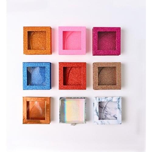 Eyelash Packaging Box False Eyelash Colored Packaging Box Lash Boxes Custom Logo Strip Square Box Storage Lash Boxes Packaging