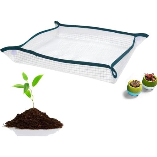 Repotting Mat Potting Planting Mat Reusable Portable Waterproof Transparent Mesh Flower Cushion For Gardening Potted