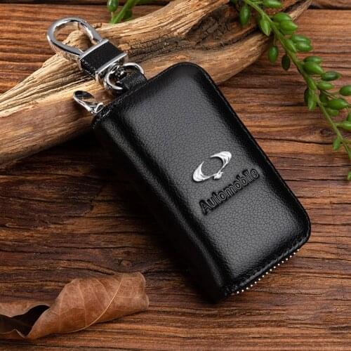 Leather Car Key Case For Ssangyong Korando Actyon Tivira Hyogo Lester W Touring Lester Auto Key Protective Cover Shell Keychain
