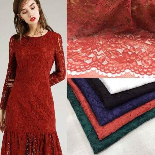 LASUI NEW 5 colors cotton eyelash lace fabric hollow dress fabric Beautiful flowers clothing Dress cloth fabric C0237