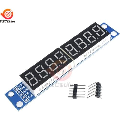 MAX7219 LED Dot Matrix 7-segment 8 Digit Digital Tube Display Microcontroller Module For Arduino 3.3V 5V Serial Driver Board