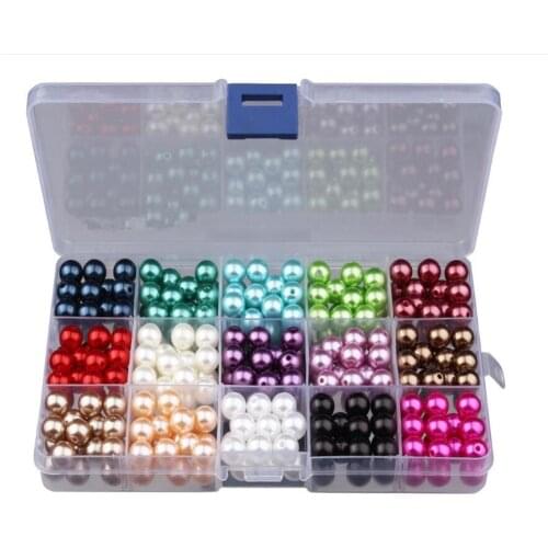 MHS.SUN DIY Plastic Pearl Beads Set Accessories Mixed Pearl Beads Girl Developmental Toys Kids Beads Kits For Necklace&Bracelet