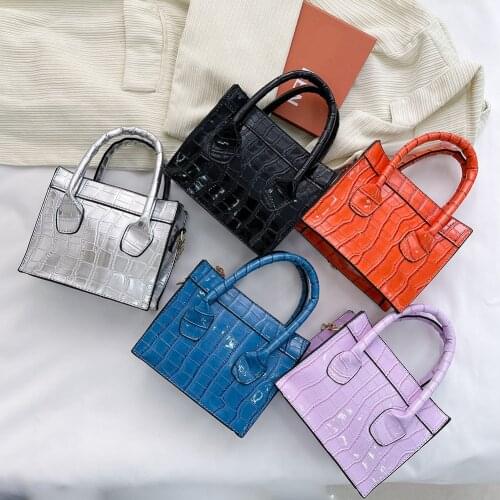 Fashion Exquisite Shopping Bag PU Chain Shoulder Crossbody Tote Bag Ladies Retro Alligator Pattern Mini Handbag