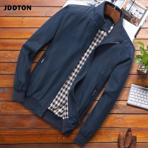 JDDTON Spring Autumn Jacket Men Bomber Jacket Casual Streetwear Jackets Male Coats Simple Windbreaker British Style Coat JE660