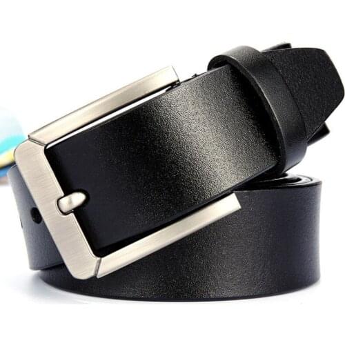 2021 new mens leather business casual alloy pin buckle 105-125CM wide leather pants mens belt