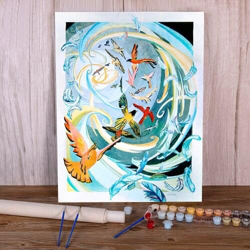 Unknown Spring Wind Rising Paint By Numbers Complete Kit Acrylic Paints 50*70 Boards By Numbers Handmade Adults Art