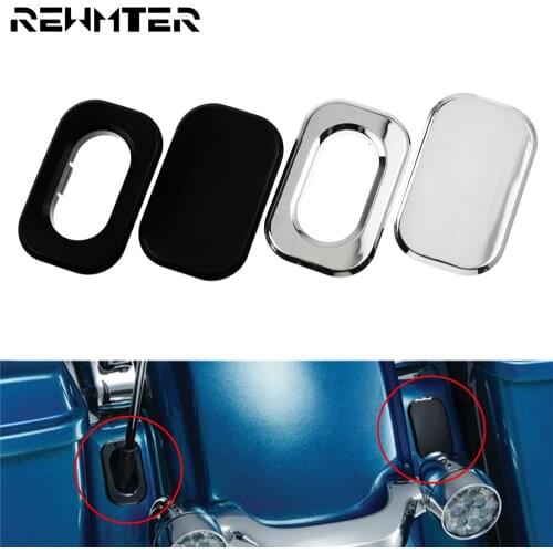 Motorcycle Antenna Hole Accent Filler Trim Cover ABS Black/Chrome For Harley Touring Street Glide 2006-2019 Road Glide 2010-19