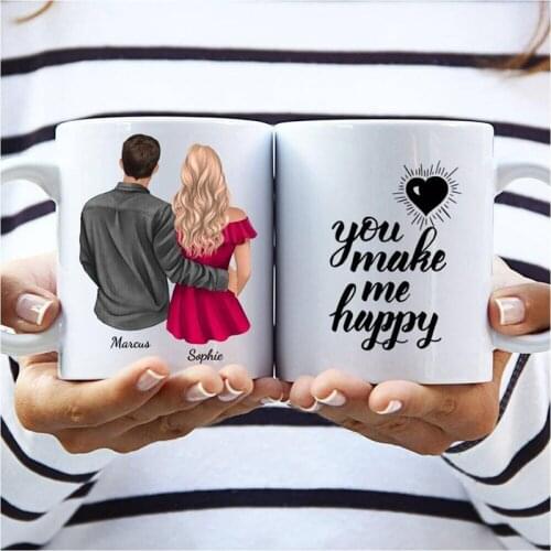 Lovers Personalized Mug Couple You Are My Heaven on Earth Custom Made Coffee Mugs 11/15 OZ RR2127