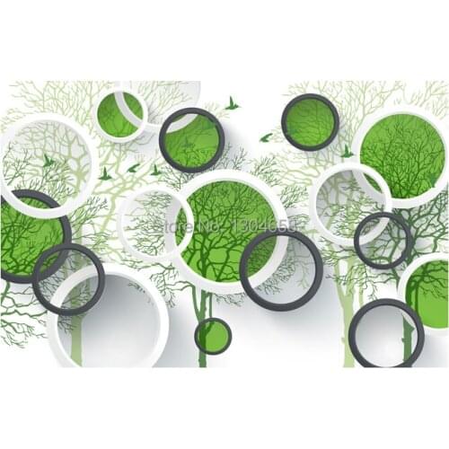 Custom 3 d modern murals, abstract tree circle wallpaper, the sitting room the bedroom TV wall papel DE parede