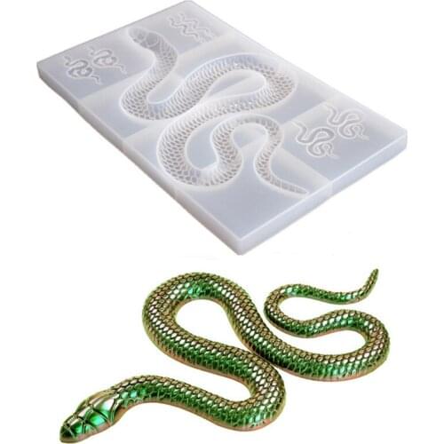 Diy crystal epoxy resin large snake silicone mold chocolate fondant decoration mold decoration mold cobra mold kitchen tools