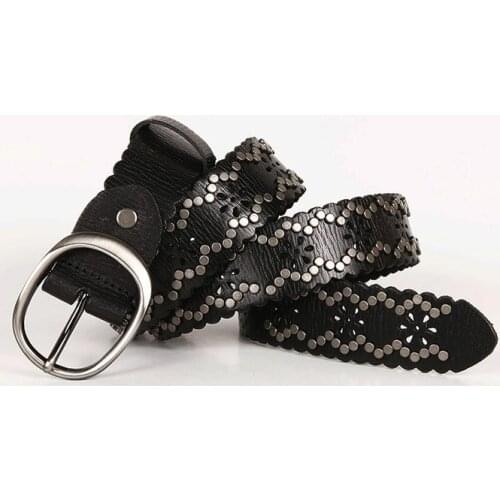 Free Shipping,2021 women new natural cow leather buckle belt.100% genuine leather belts.quality punk style Rivet leather belt