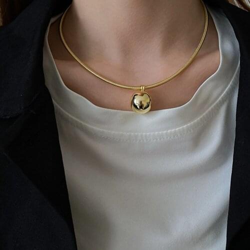 New Simple Round Ball Pendant Choker Necklace For Women Cool Hip-hop Style Clavicle Chain Jewelry Birthday Gifts For Friends