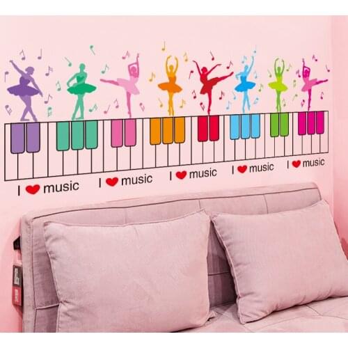 [SHIJUEHEZI] Girl Dancers Wall Stickers DIY Ballets Mural Decals for Kids Rooms Baby Bedroom Children Nursery Home Decoration