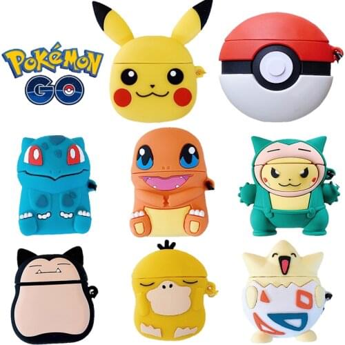 Anime Pokemon Pikachu AirPods 1/2 Pro Box Silicone Anti-drop Bluetooth Headset Protective Case Box Christmas Gift Shipping Free