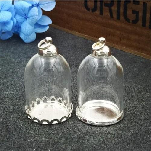 10pcs 25*18mm Clear Glass Dome With Cap For Miniatures Home Decor Bonsai Craft Garden Ornament Decoration Jewelry Making