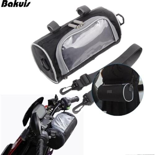 Motorcycle Electric Car Front Handlebar Fork Storage Bag Container Fabric Waterproof Moto Zipper Package