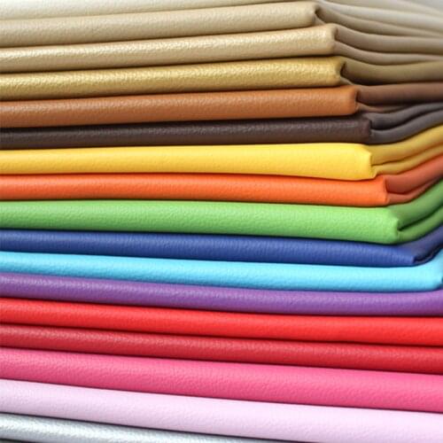 Buulqo New arrival 50x70cm Pu small embossed Slychee leather fabric Faux Leather Fabric for Sewing, PU artificial leather