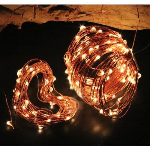 Solar String Lights Waterproof Copper Wire LED String Lights Holiday Fairy Lighting For Christmas Tree Wedding Party Decoration