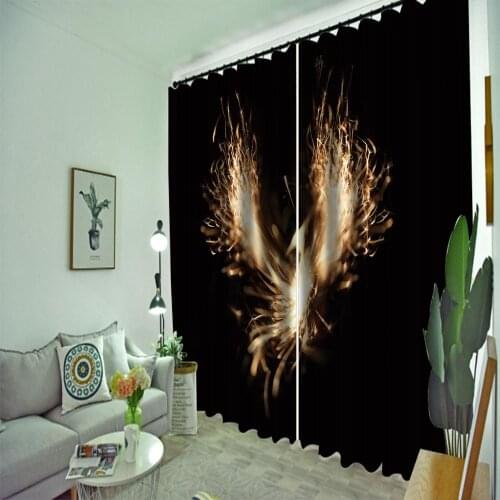 High quality custom 3d curtain fabric Black curtains Thick shading soundproof windproof curtain